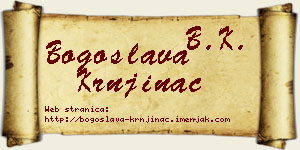 Bogoslava Krnjinac vizit kartica